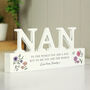 Personalised Wild Flowers Nan Wooden Ornament, thumbnail 3 of 5