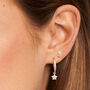 Gold Flower Stud Earrings Gift For Women, thumbnail 2 of 3