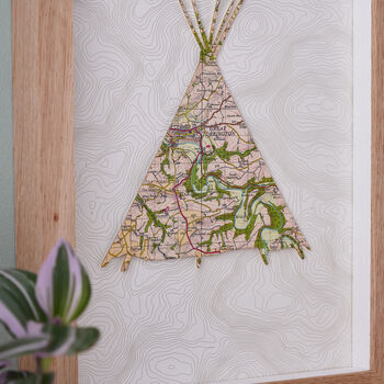 Personalised Map Tipi Camping Print Gift, 2 of 2