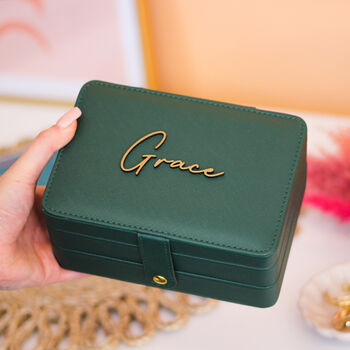 Personalised Script Jewellery Box Travel Gift For Her, 3 of 12