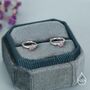 Sterling Silver Pink Crystal Cluster Huggie Hoop Earrings, thumbnail 5 of 10