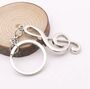 Silver Metal Treble Clef Musical Note Key Ring, thumbnail 1 of 3