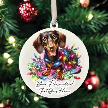 Personalised Dachshund In Christmas Lights, 3 of 12