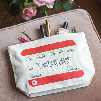 Personalised Train Ticket Pouch For Mum, 3 of 5