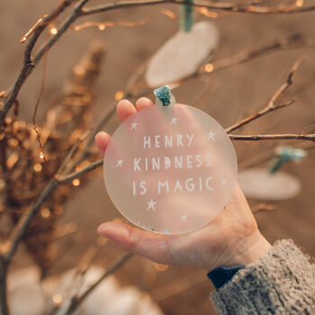 Personalised Kindness Is Magic Christmas Bauble, 4 of 8