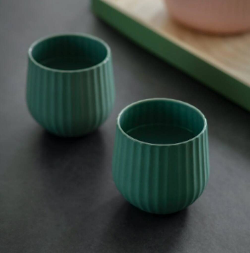 Set Of Two Emerald Tumblers, 1 of 2