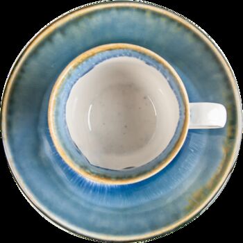 Blue Set Of Six Porcelain Espresso Cup And Saucer, 3 of 9
