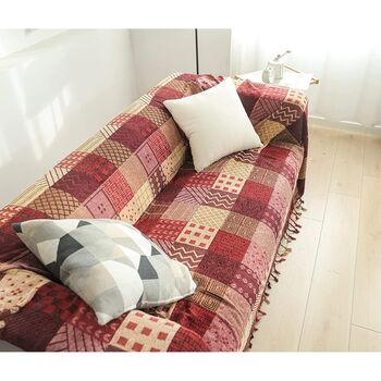 Bohemian Large Patchwork Throw Blanket Bedspreads, 3 of 6