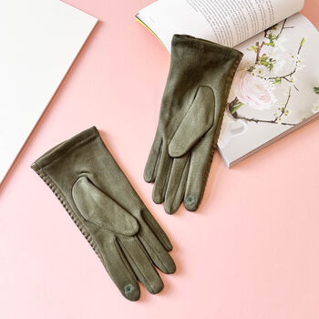 Elegant Stitch Detail Vegan Leather Gloves, 2 of 8