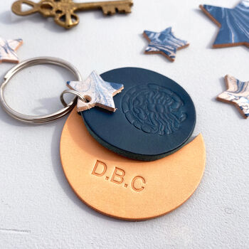 Personalised Scorpio Star Sign Leather Keyring, 4 of 5