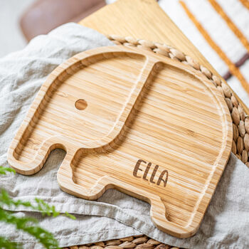 Personalised Elephant Bamboo Plate, 2 of 4