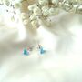 Silver Earrings With Blue Stone, Blue Earrings Dangle, Free Personalisation, thumbnail 5 of 9