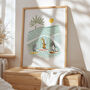 Set Of Three Surfing Safari Animal Art Prints, thumbnail 4 of 4