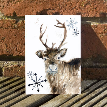Inky Reindeer Christmas Postcards, 4 of 5