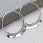 Sterling Silver Sequin Hoop Earrings, thumbnail 2 of 7