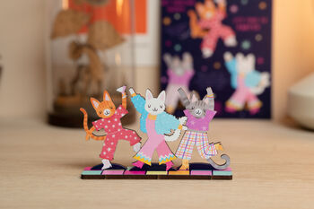 Personalised Disco Cats Birthday Pop Out Card, 6 of 7