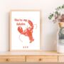 You're My Lobster Personalised Print Valentine's Gift, thumbnail 4 of 6