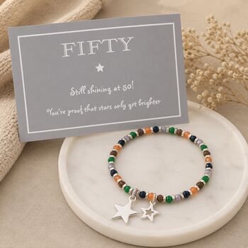 50th Birthday Star Stretch Bracelet, 3 of 6
