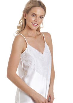 English Made White Satin Lace Camisole Set With French Knickers Ladies Size 8 To 28 UK, 2 of 8