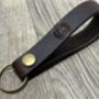 Personalised Chocolate Brown Distressed Leather Keyring, thumbnail 7 of 11