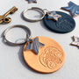 Aries Star Sign Leather Keyring, thumbnail 3 of 5