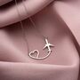 Wanderlust Journey Heart Airplane Necklace, thumbnail 9 of 10