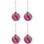 Pink Swirl Christmas Bauble Set Of Four, thumbnail 2 of 3