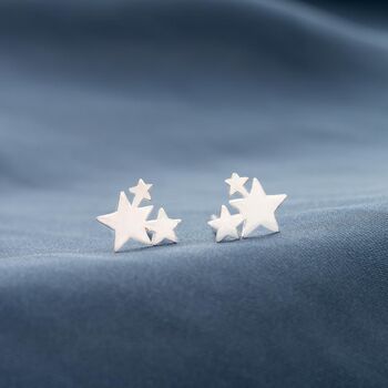 Sterling Silver Personalised Star Cluster Earrings, 3 of 10