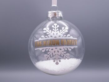 Personalised Snowflake Christmas Tree Bauble, 2 of 4