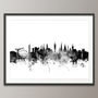 Glasgow Skyline Cityscape Black And White Art Print, thumbnail 3 of 6