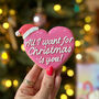 Vegan All I Want For Christmas Heart Letterbox Iced Cookie, thumbnail 2 of 11