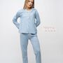 Pink Soft Cotton Solid Long Sleeve Night Suit Pyjama, thumbnail 7 of 12