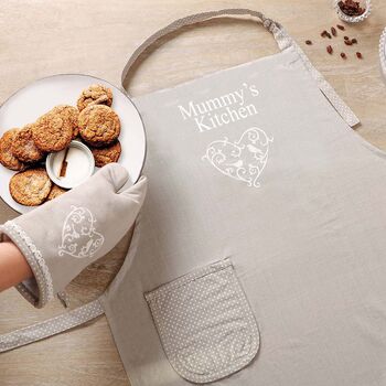Personalised Grey Cotton Apron Gift, 3 of 7