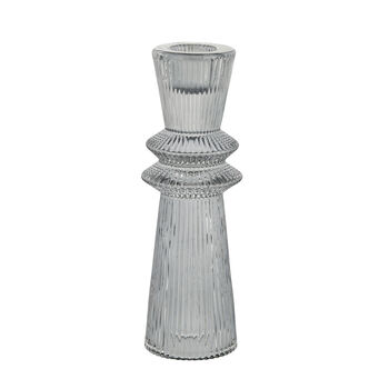 Grey Fluted Glass Candle Stick, 6 of 6