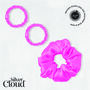 Silver Cloud Mixed Fuchsia Satin Scrunchies Double Pack, thumbnail 2 of 5