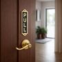 Classic Brass Vertical “Pull” Door Plaque With Black Finish, thumbnail 4 of 5