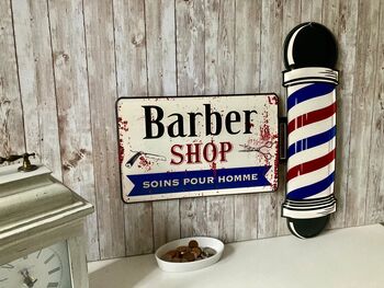 50cm French Metal Barbershop Sign – Vintage Plaque, 2 of 8
