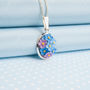 Hand Painted Forget Me Not Pendant Necklaces, thumbnail 6 of 7