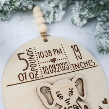 Personalised Baby Stats First Christmas Ornament, 3 of 6