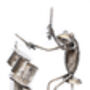 Medium Frog Drummer Metal Sculpture, thumbnail 1 of 5