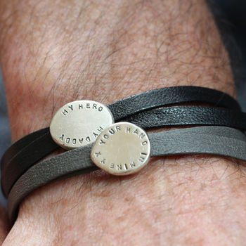 Men's Nappa Leather Personalised Bracelet, 2 of 4