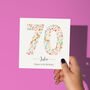 Floral Fun Personalised 70th Birthday Card, thumbnail 1 of 3