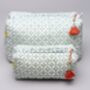 Circle Pattern Cotton Washbag In Soft Teal, thumbnail 2 of 6