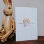 Welcome To The World Personalised Rainbow Greeting Card, thumbnail 1 of 9