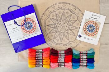 Mandala Embroidery Kit With 100% British Wool, 2 of 6