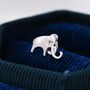 Mammoth Elephant Stud Earrings In Sterling Silver, thumbnail 3 of 8