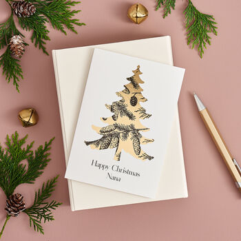Personalised Gold Christmas Tree Card, 2 of 3
