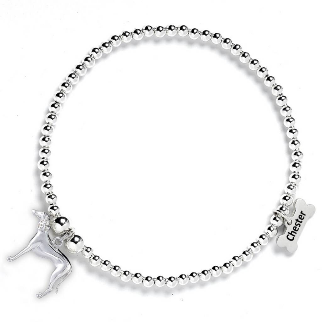 Personalised Sterling Silver Greyhound Bracelet, 1 of 6