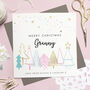 Personalised Grandparent Foiled Christmas Card Pink, thumbnail 1 of 4