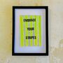 Stripe Hand Printed Repurposed Linen Wall Hanging Print, thumbnail 4 of 7